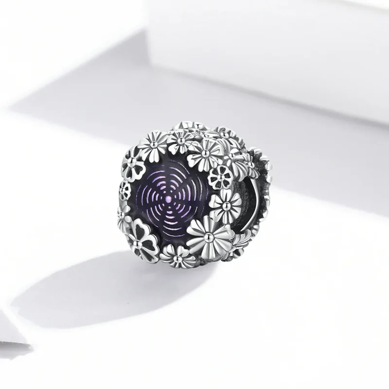 (imagine pentru) Pandora Style Retro Flowers Charm - SCC2096 - Vizualizare 2