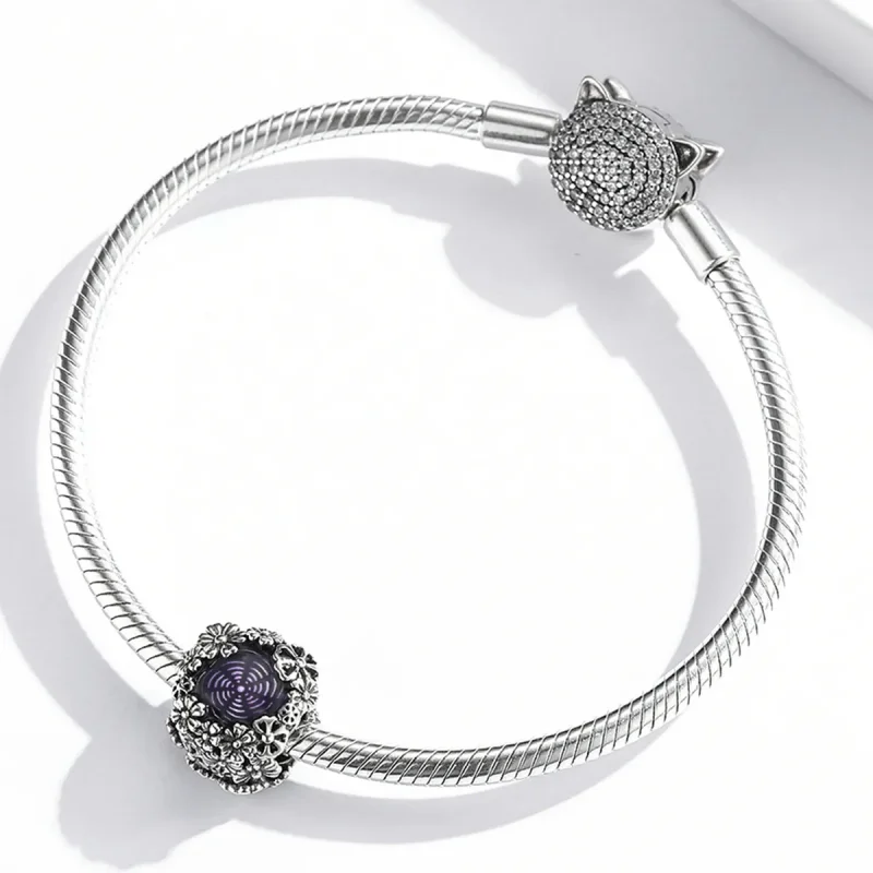 (imagine pentru) Pandora Style Retro Flowers Charm - SCC2096 - Vizualizare 3