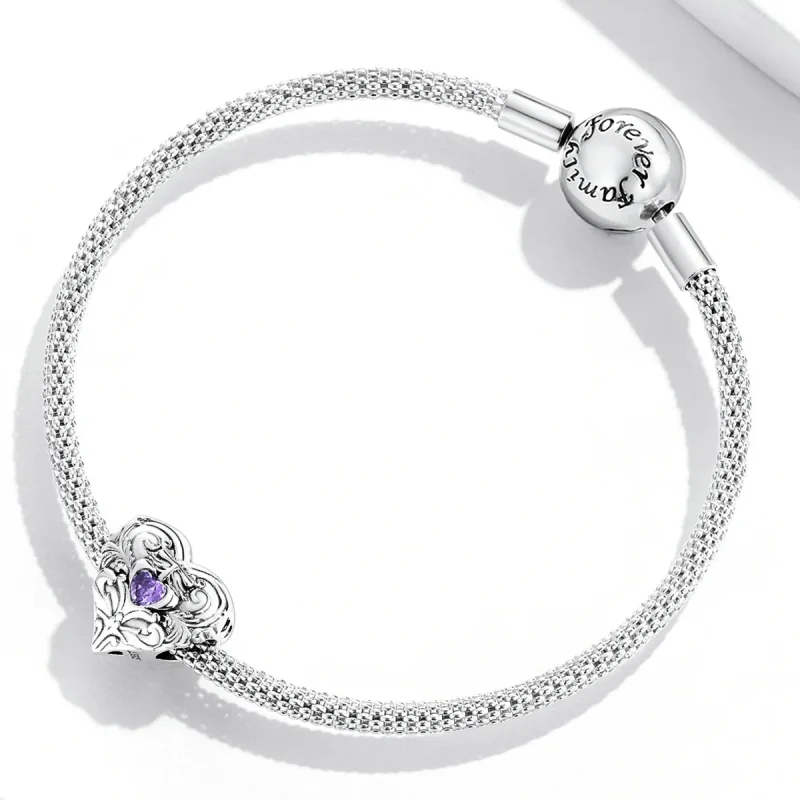 (imagine pentru) Pandora Style Retro Heart Charm - SCC2158 - Vizualizare 3