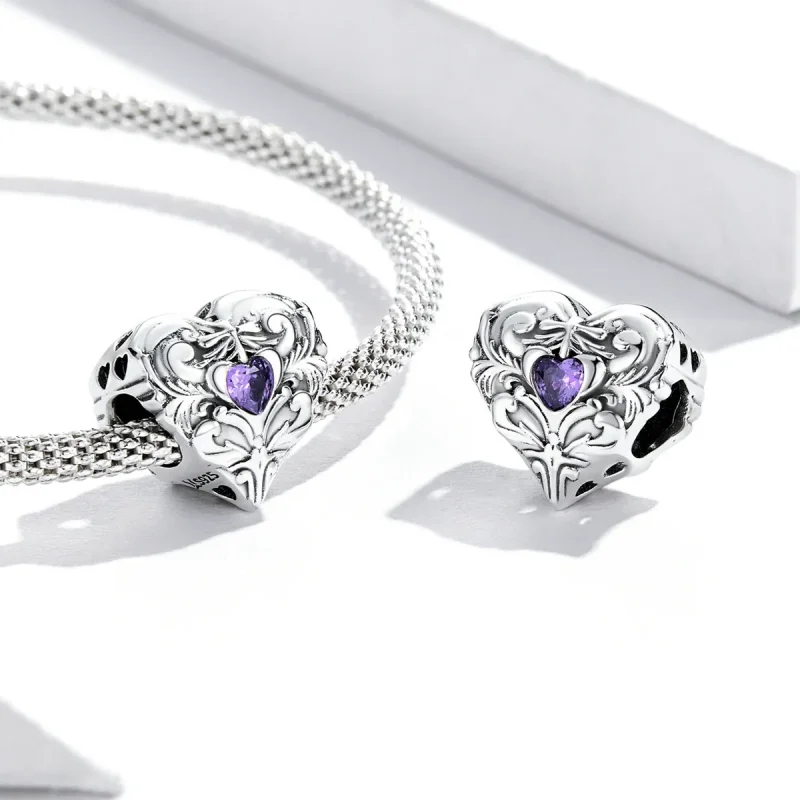 (imagine pentru) Pandora Style Retro Heart Charm - SCC2158 - Vizualizare 4
