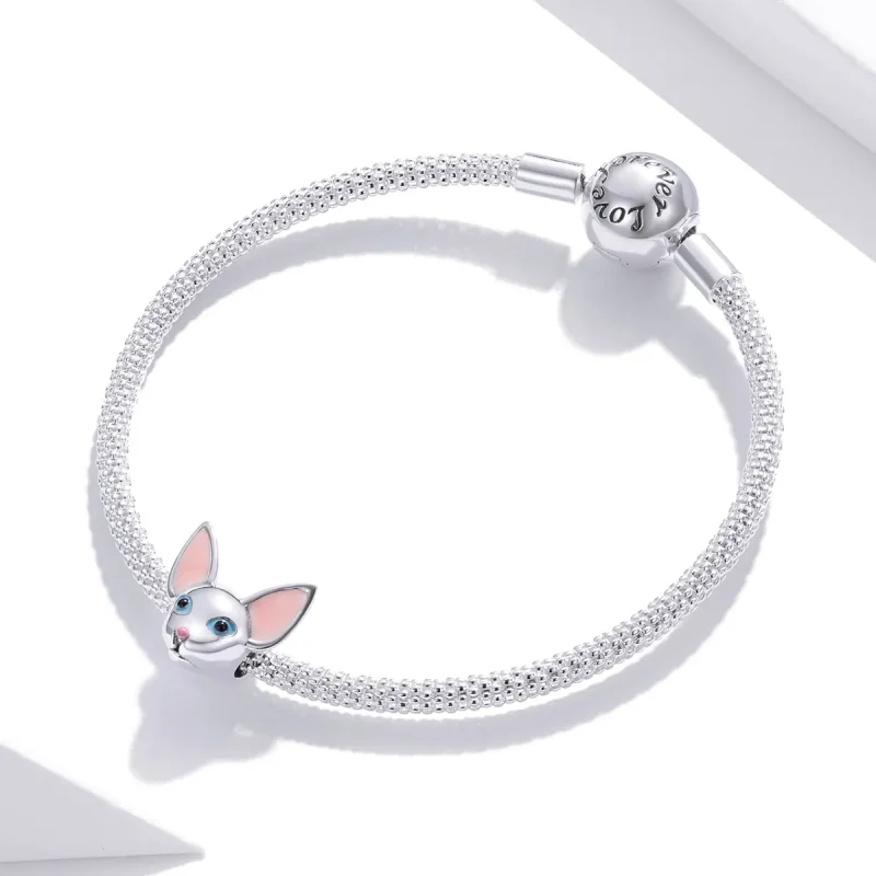 (imagine pentru) Pandora Style Siamese Cat Charm - BSC426 - Vizualizare 3