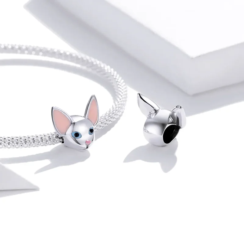 (imagine pentru) Pandora Style Siamese Cat Charm - BSC426 - Vizualizare 4