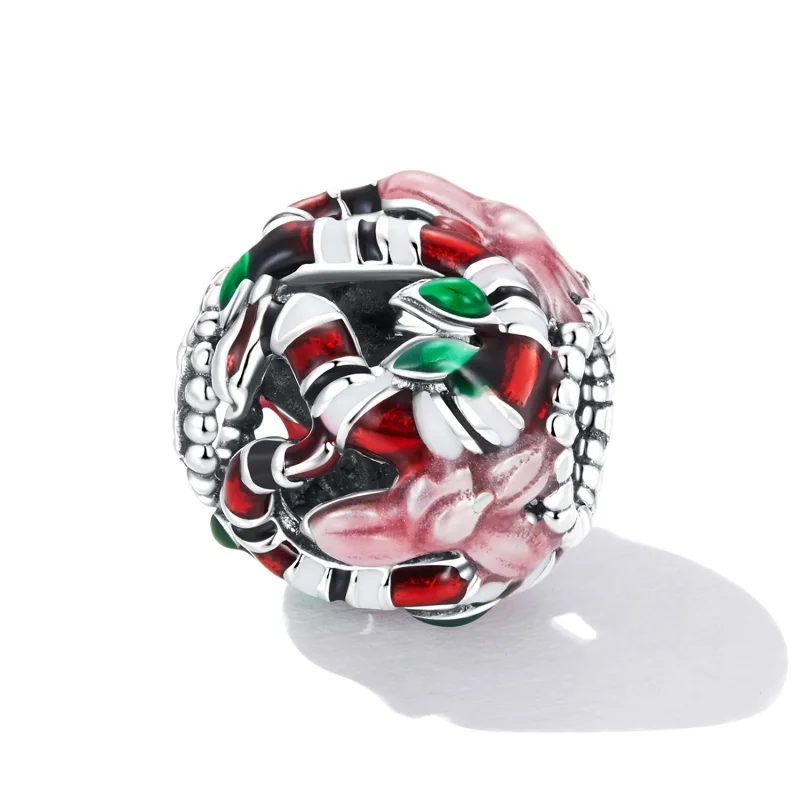 (imagine pentru) Pandora Style Snake Flower Charm - SCC2250 - Vizualizare 2