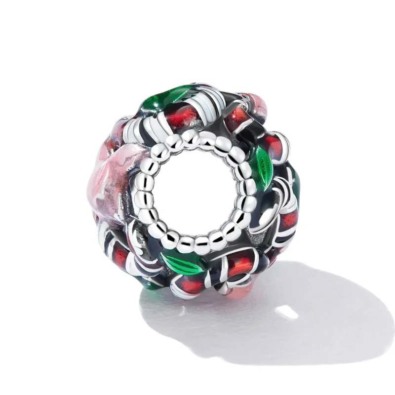 (imagine pentru) Pandora Style Snake Flower Charm - SCC2250 - Vizualizare 3