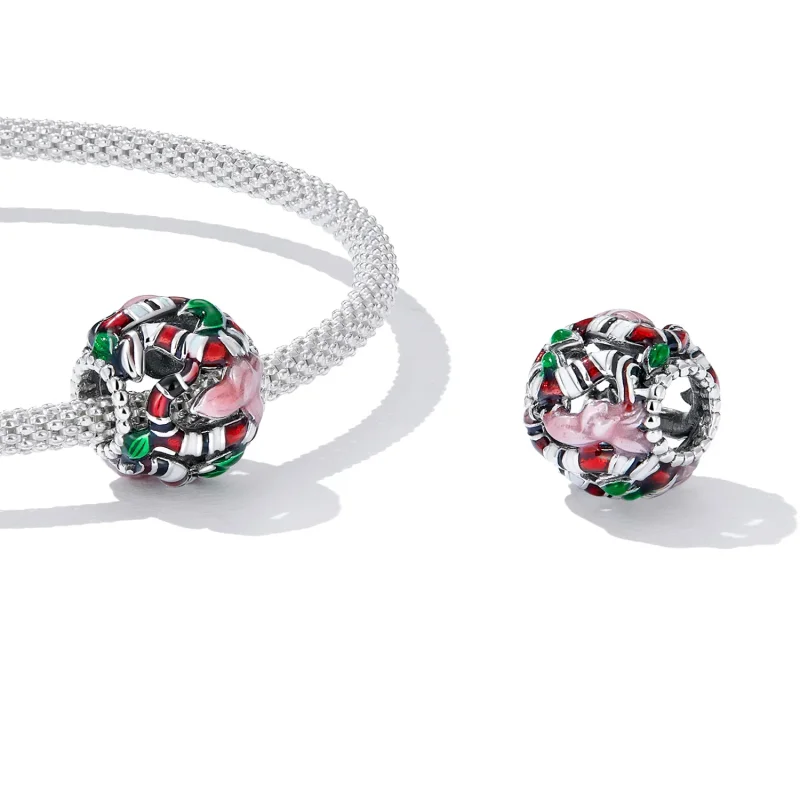 (imagine pentru) Pandora Style Snake Flower Charm - SCC2250 - Vizualizare 4