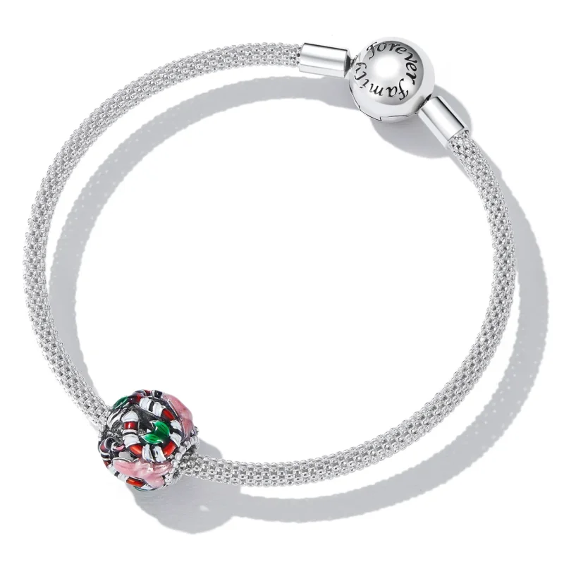 (imagine pentru) Pandora Style Snake Flower Charm - SCC2250 - Vizualizare 5