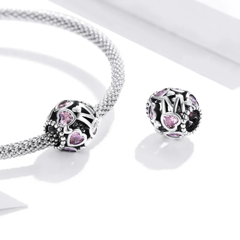 (imagine pentru) Pandora Style Spherical Heart Charm - BSC421 - Vizualizare 4