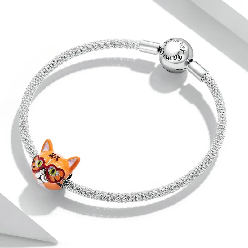 (imagine pentru) Pandora Style Sweetheart Big Orange Cat Charm - SCC2092 - Vizualizare 3