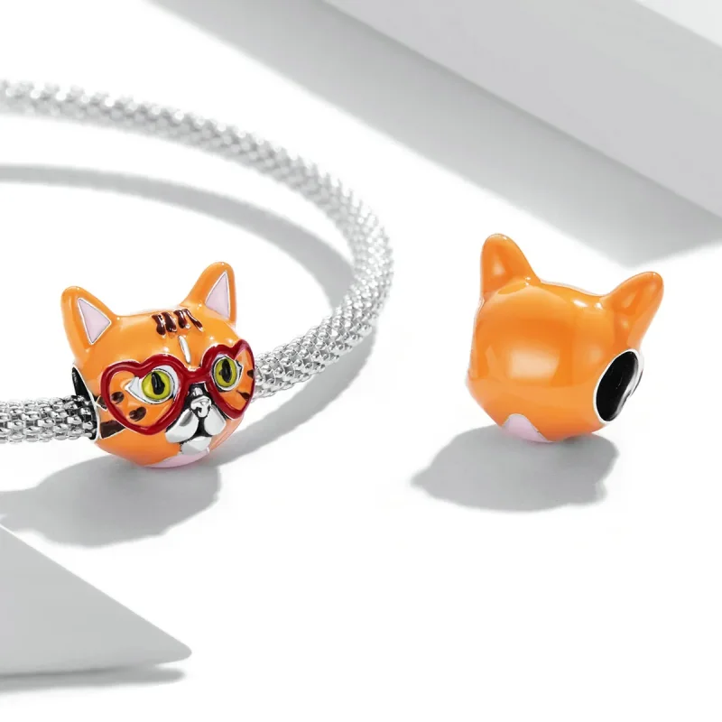 (imagine pentru) Pandora Style Sweetheart Big Orange Cat Charm - SCC2092 - Vizualizare 4