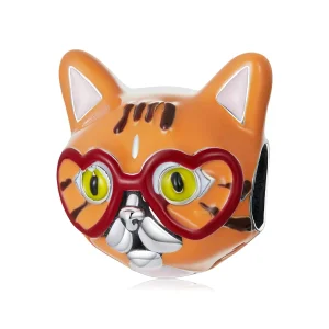 (imagine pentru) Pandora Style Sweetheart Big Orange Cat Charm - SCC2092