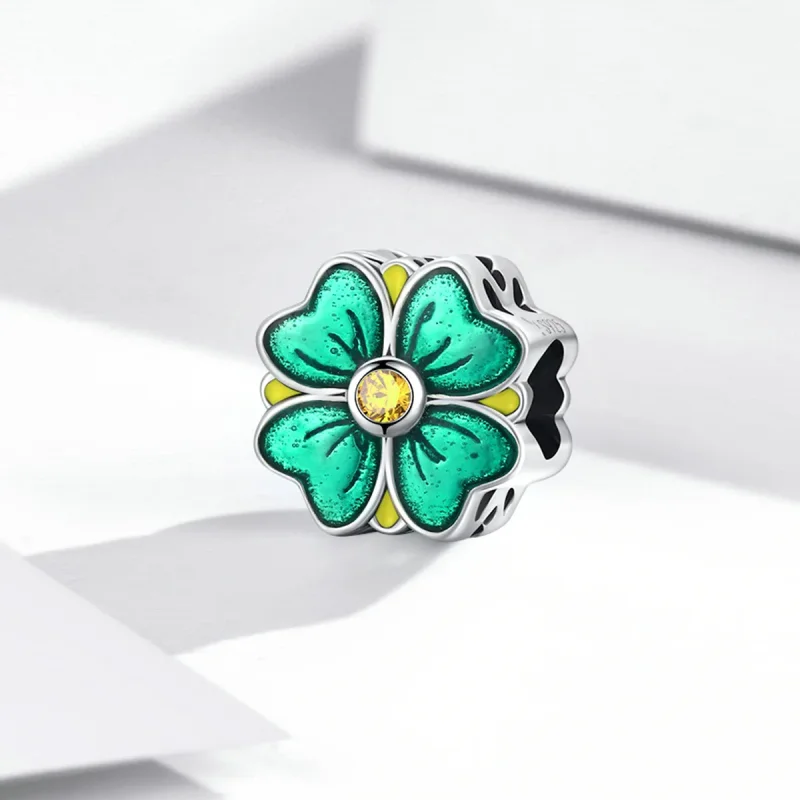 (imagine pentru) Pandora Style Talisman norocos trifoi cu patru foi - SCC2018 - Vizualizare 2