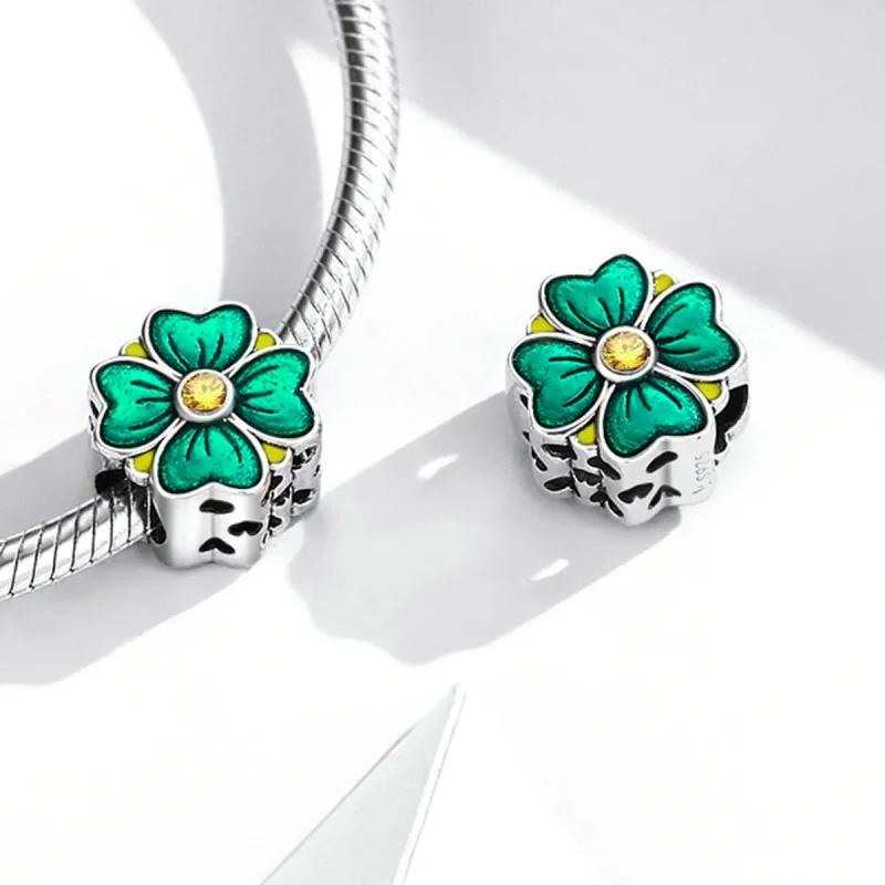 (imagine pentru) Pandora Style Talisman norocos trifoi cu patru foi - SCC2018 - Vizualizare 4