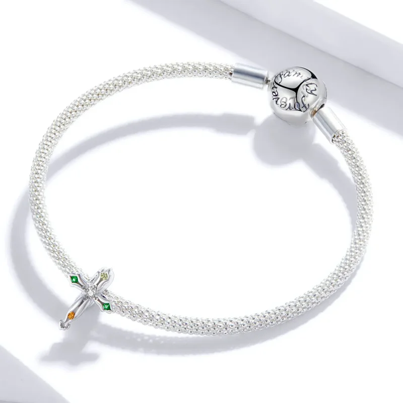 (imagine pentru) Pandora Style Thanksgiving Cross Charm - BSC343 - Vizualizare 3