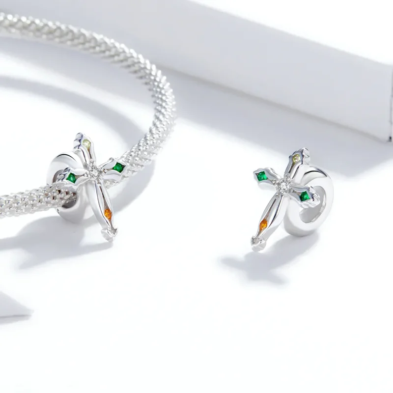(imagine pentru) Pandora Style Thanksgiving Cross Charm - BSC343 - Vizualizare 4