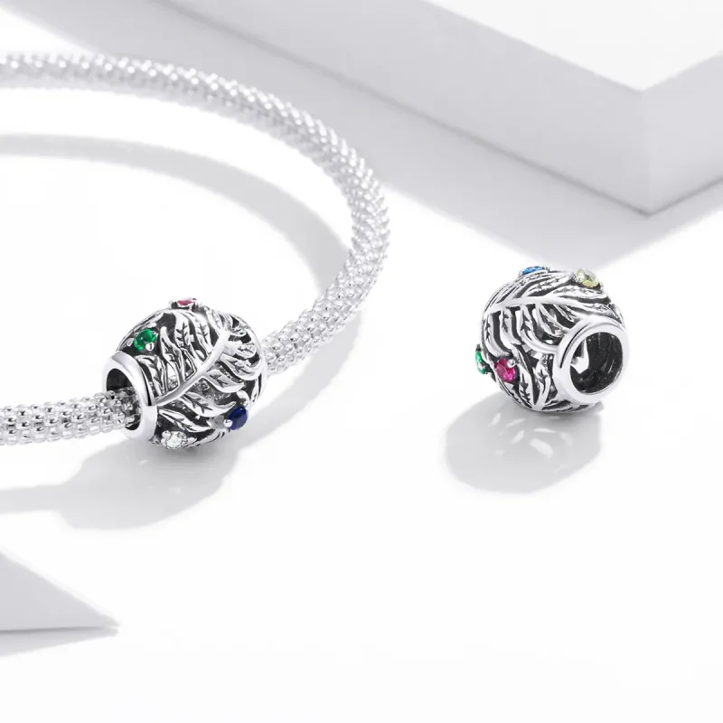 (imagine pentru) Pandora Style Tropical Leaves Charm - BSC450 - Vizualizare 4