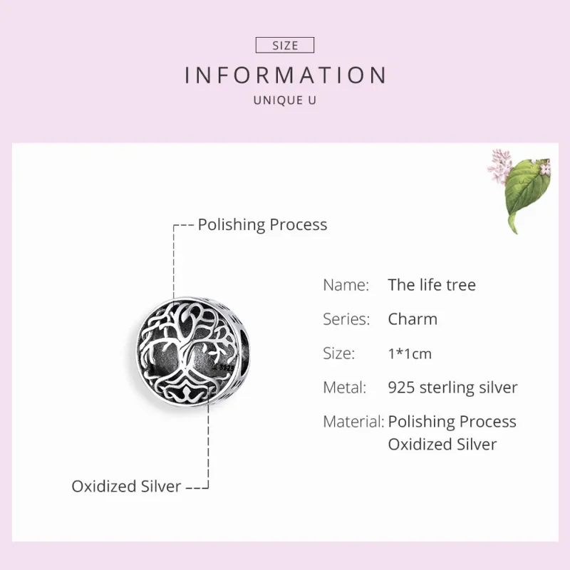 (imagine pentru) Pandora Style Charm de Argint - Arborele Vieții SCC1457 - Vizualizare 7