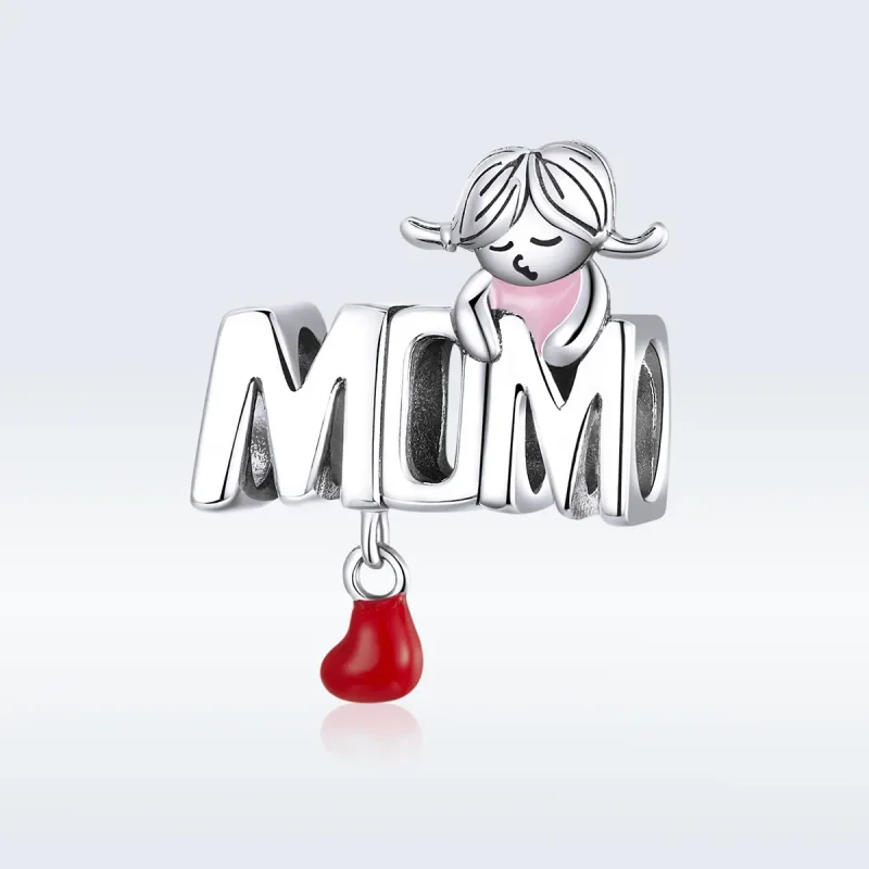 (imagine pentru) Pandora Style Charm de Argint cu Inscripția „Love Mom” - SCC1461 - Vizualizare 5