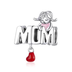 (imagine pentru) Pandora Style Charm de Argint cu Inscripția „Love Mom” - SCC1461