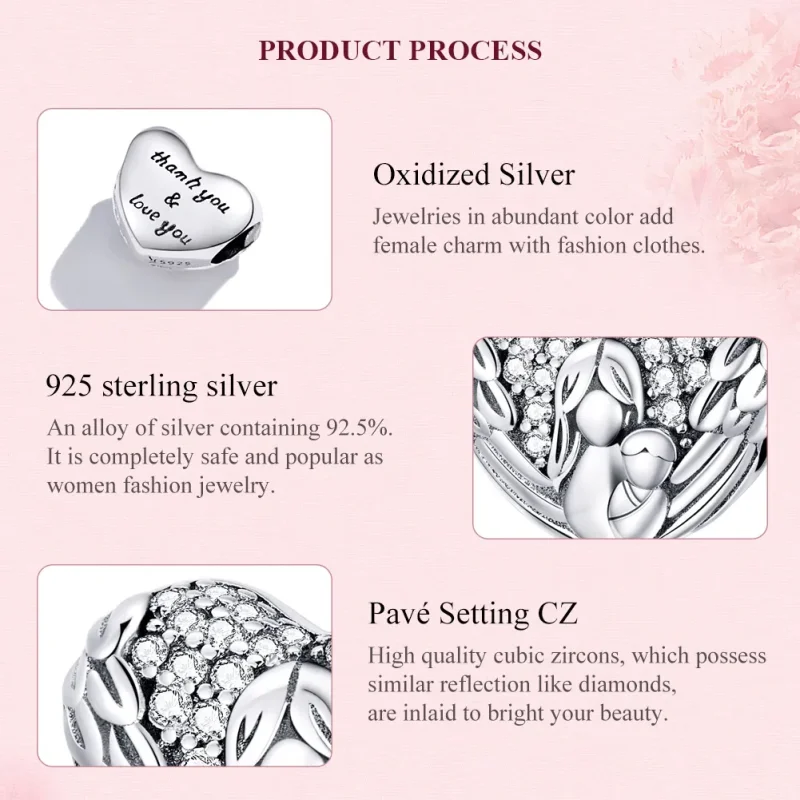 (imagine pentru) Pandora Style Charm de Argint Mulțumesc și Te iubesc - SCC1462 - Vizualizare 7