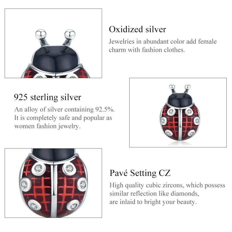 (imagine pentru) Pandora Style Charm de Gândac de Argint - SCC1481 - Vizualizare 7