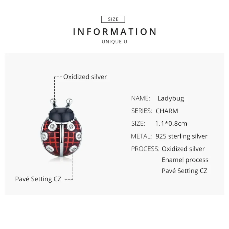 (imagine pentru) Pandora Style Charm de Gândac de Argint - SCC1481 - Vizualizare 8