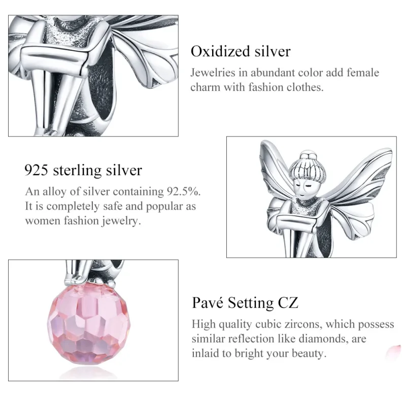 (imagine pentru) Pandora Style Elf cu Flori de Argint - SCC1483 - Vizualizare 6
