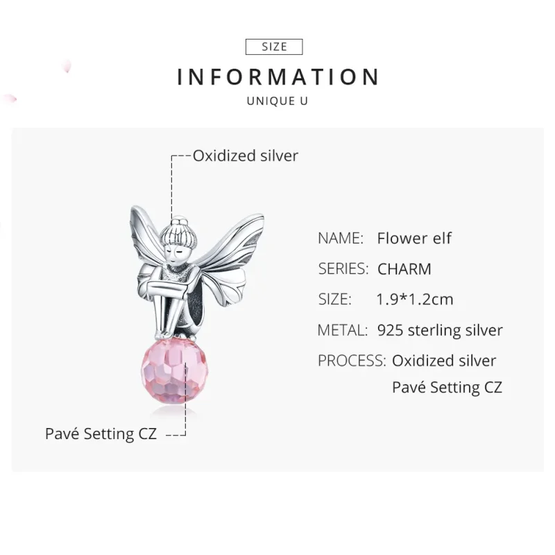 (imagine pentru) Pandora Style Elf cu Flori de Argint - SCC1483 - Vizualizare 7
