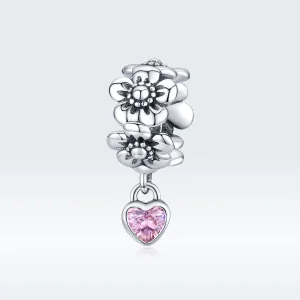 (imagine pentru) Pandora Style Inimă de Floare din Argint - SCC1485