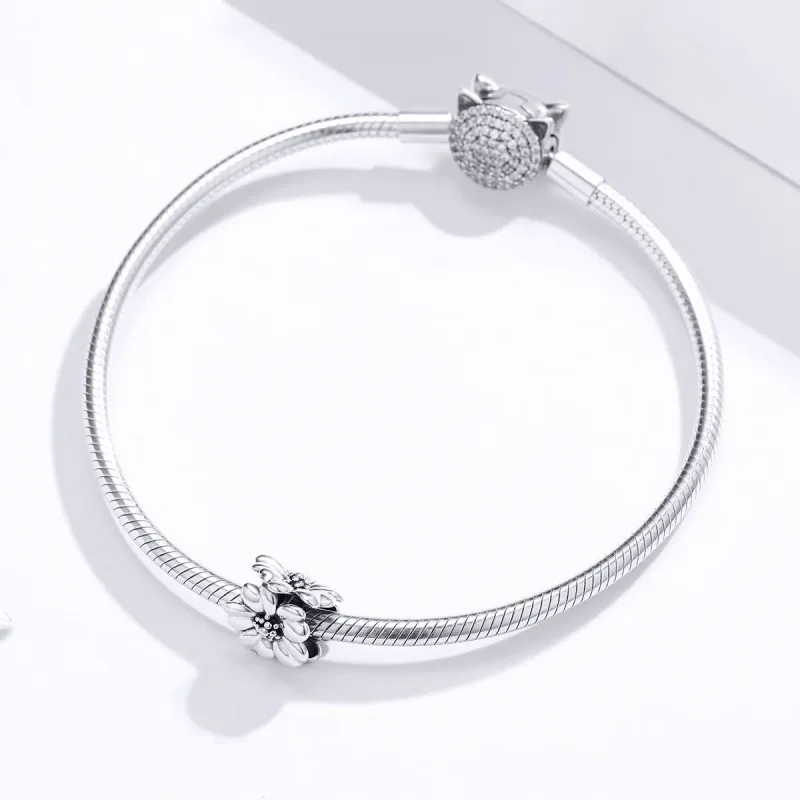 (imagine pentru) Pandora Style Charm de Argint cu Trei Flori - SCC1486 - Vizualizare 3
