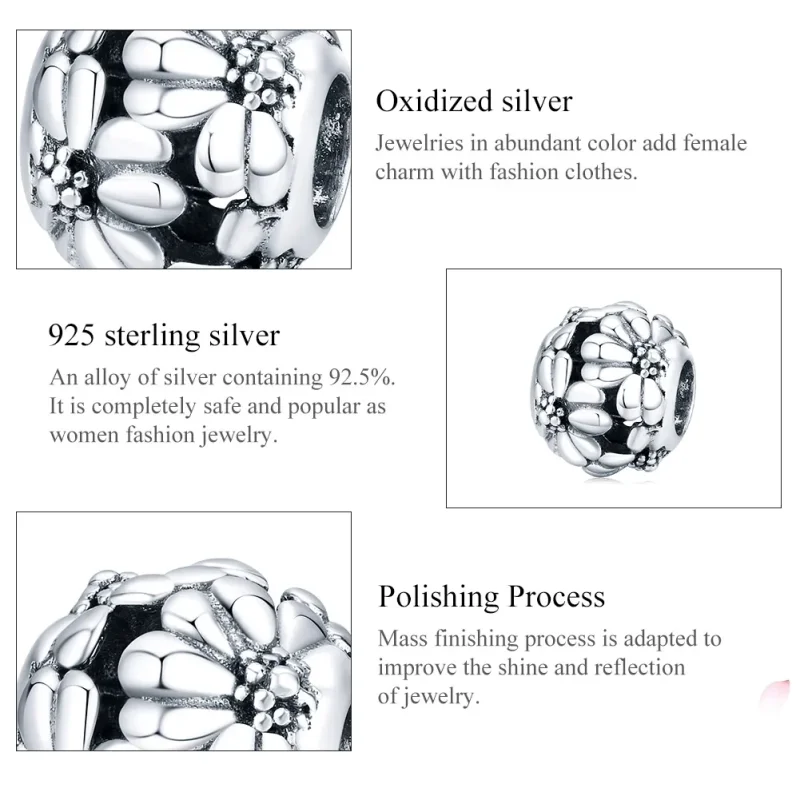 (imagine pentru) Pandora Style Charm de argint cu Margarete - SCC1487 - Vizualizare 6