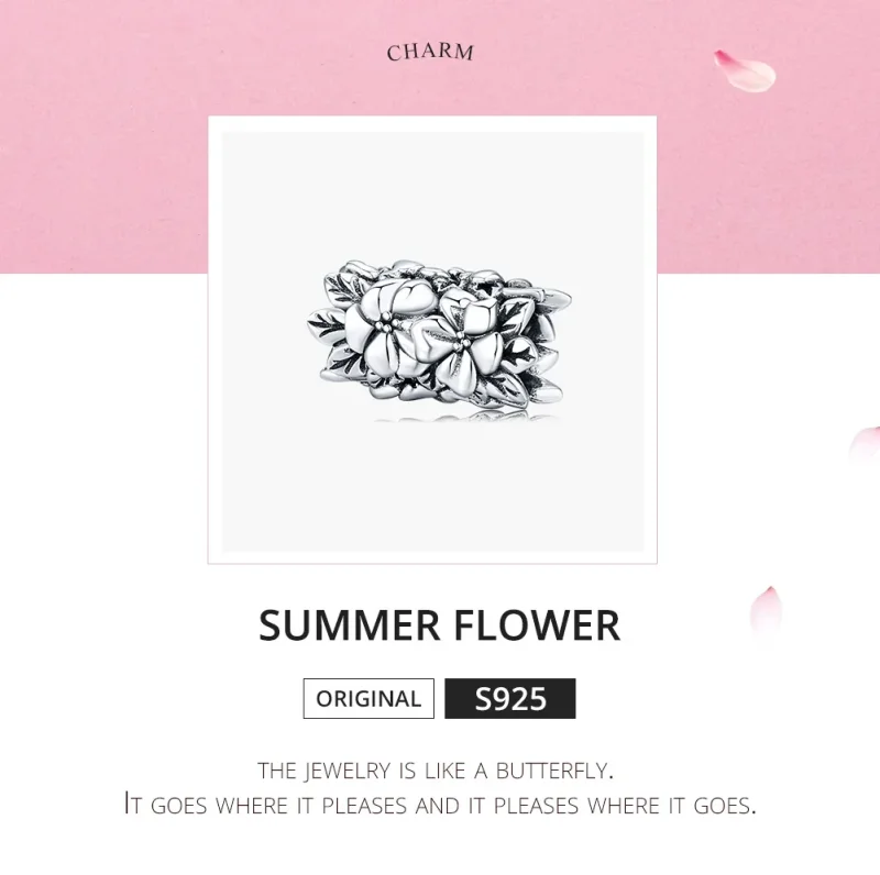 (imagine pentru) Pandora Style Charm de Argint cu Flori de Vară - SCC1488 - Vizualizare 5