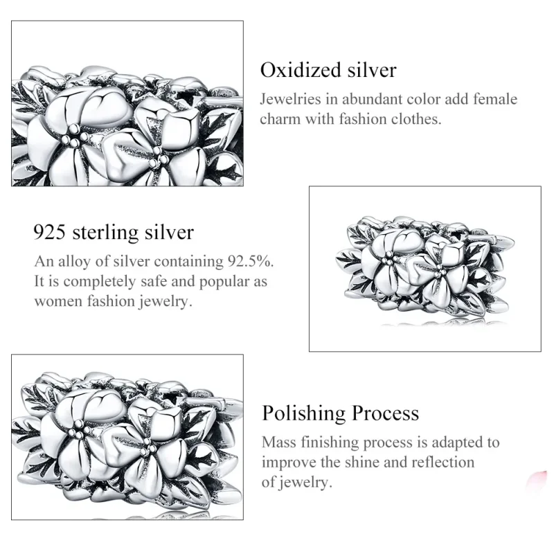 (imagine pentru) Pandora Style Charm de Argint cu Flori de Vară - SCC1488 - Vizualizare 6