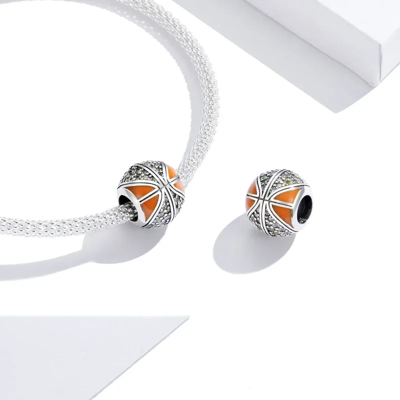 (imagine pentru) Pandora Style Spiritul Baschetului din Argint Charm - SCC1506 - Vizualizare 3