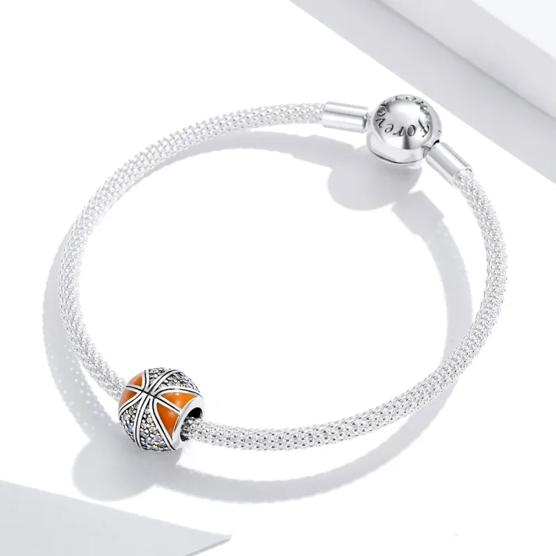 (imagine pentru) Pandora Style Spiritul Baschetului din Argint Charm - SCC1506 - Vizualizare 4