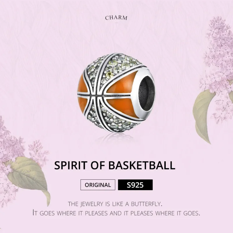 (imagine pentru) Pandora Style Spiritul Baschetului din Argint Charm - SCC1506 - Vizualizare 6