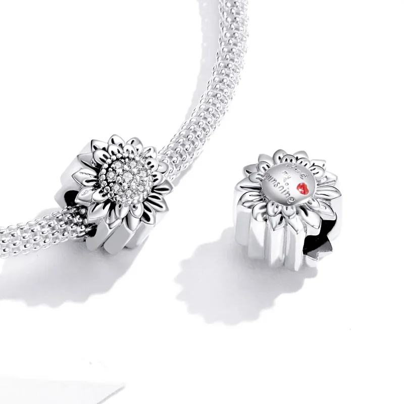 (imagine pentru) Pandora Style Charm de Argint cu Floarea Soarelui - SCC1507 - Vizualizare 4