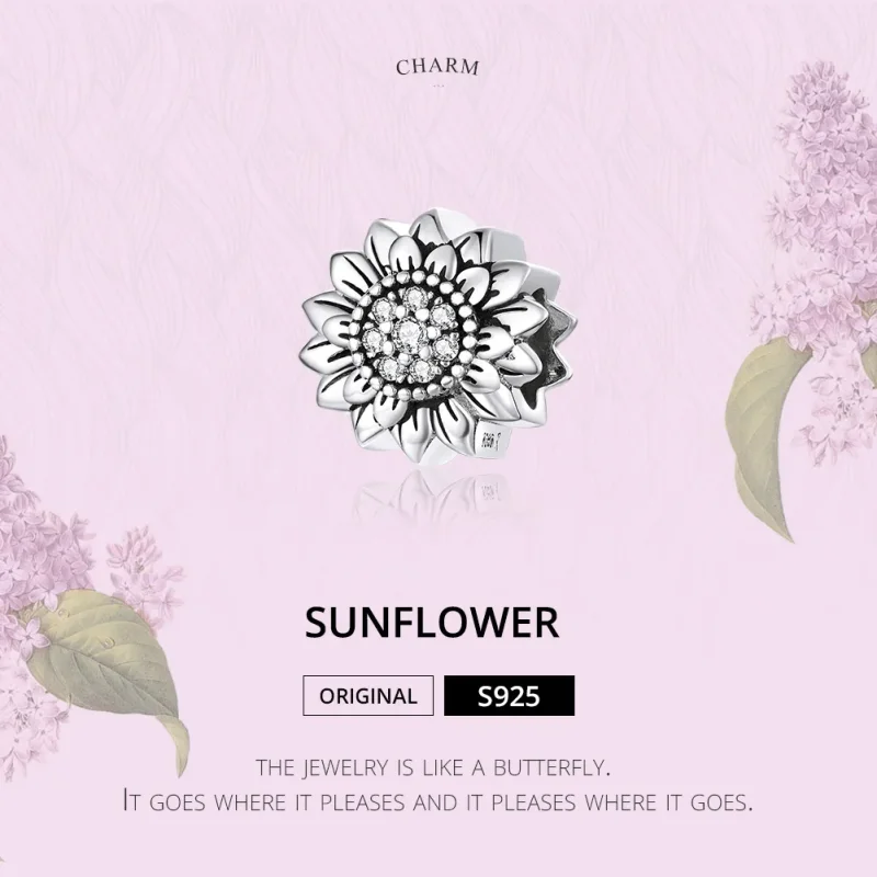 (imagine pentru) Pandora Style Charm de Argint cu Floarea Soarelui - SCC1507 - Vizualizare 6