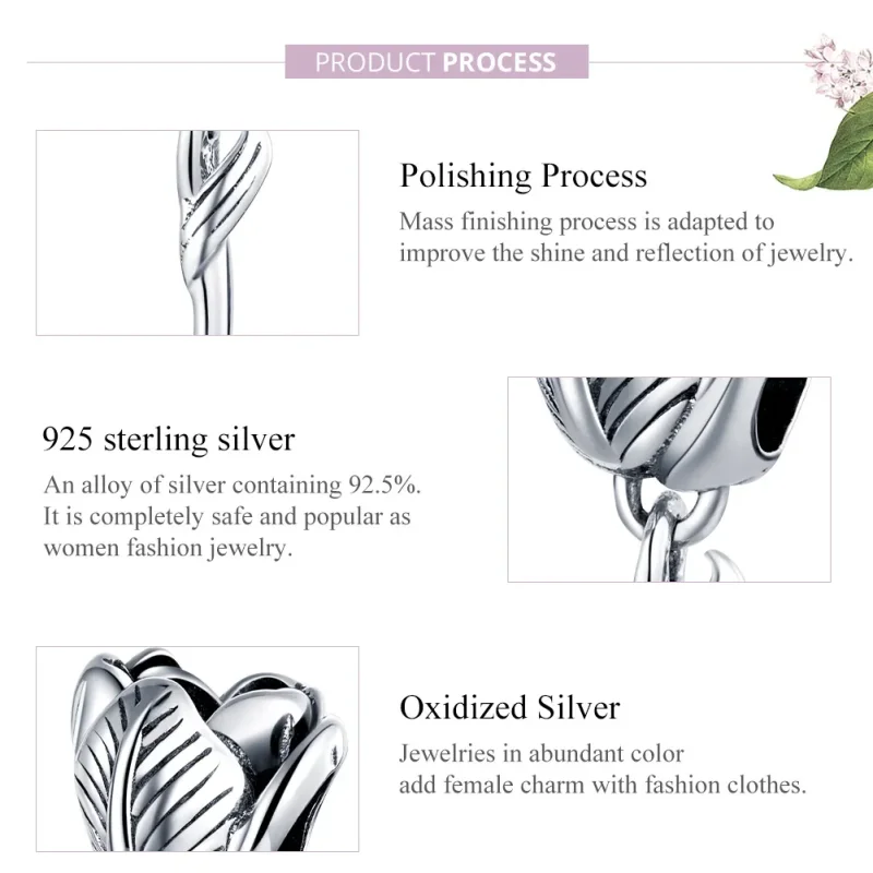 (imagine pentru) Pandora Style Charm de Lalea Argintie - SCC1514 - Vizualizare 8