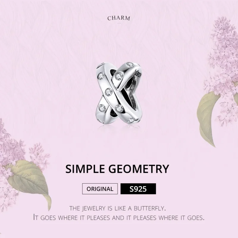 (imagine pentru) Pandora Style Charm din Argint Simplu cu Geometrie - SCC1515 - Vizualizare 6