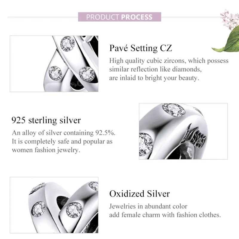 (imagine pentru) Pandora Style Charm din Argint Simplu cu Geometrie - SCC1515 - Vizualizare 8