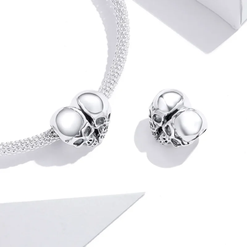 (imagine pentru) Pandora Style Silver Skulls Charm - SCC1519 - Vizualizare 4