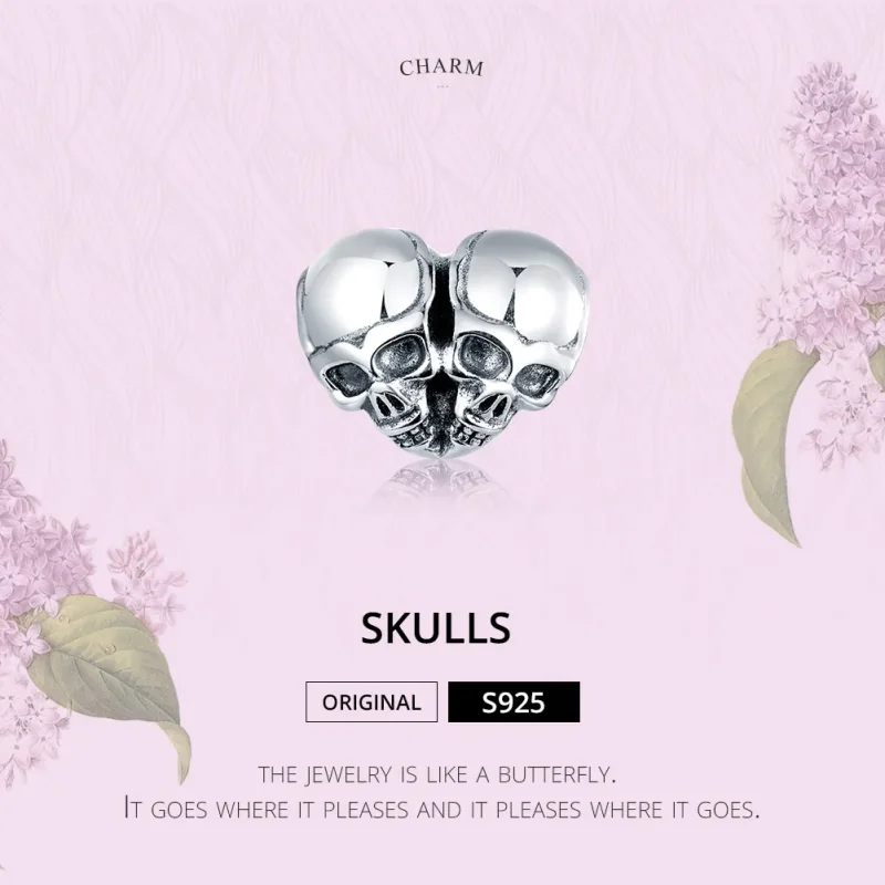 (imagine pentru) Pandora Style Silver Skulls Charm - SCC1519 - Vizualizare 6