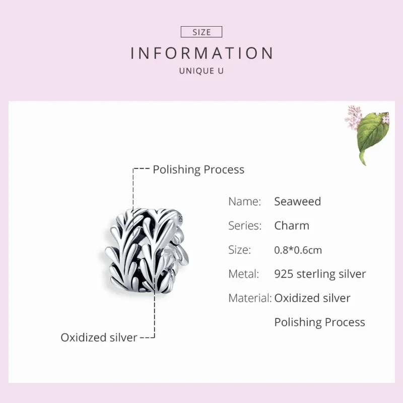 (imagine pentru) Pandora Style Charm din Argint cu Alge Marine - SCC1534 - Vizualizare 7