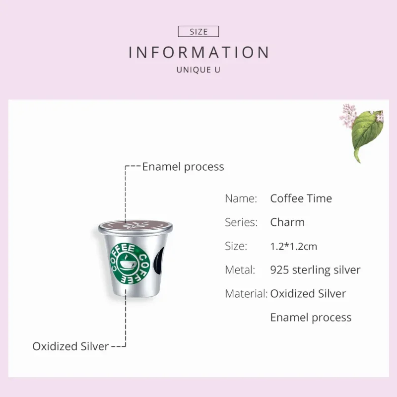(imagine pentru) Pandora Style Charm de Argint pentru Cafea - SCC1545 - Vizualizare 7