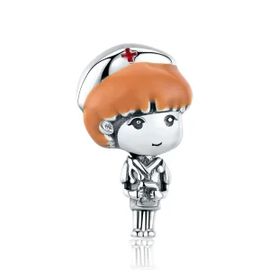 (imagine pentru) Pandora Stil Înger de Argint în Albă Uniformă de Asistentă Medicală RN Charm - SCC1548