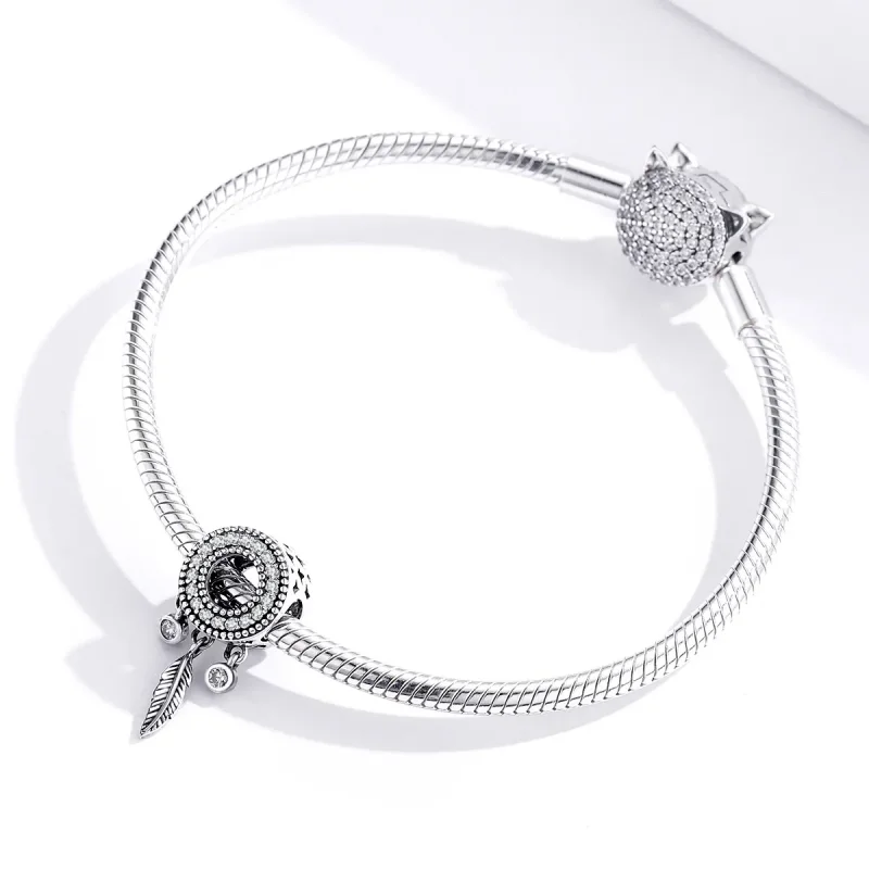 (imagine pentru) Pandora Style Pană Argintiu Strălucitoare Charm - SCC1550 - Vizualizare 4
