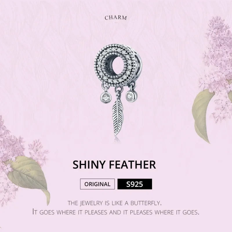 (imagine pentru) Pandora Style Pană Argintiu Strălucitoare Charm - SCC1550 - Vizualizare 6