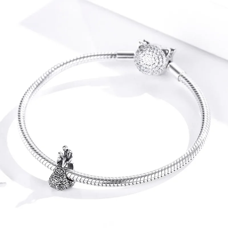(imagine pentru) Pandora Style Charm de Nuntă din Argint cu Mireasă și Mire Dansând - SCC1564 - Vizualizare 3