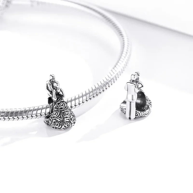 (imagine pentru) Pandora Style Charm de Nuntă din Argint cu Mireasă și Mire Dansând - SCC1564 - Vizualizare 4