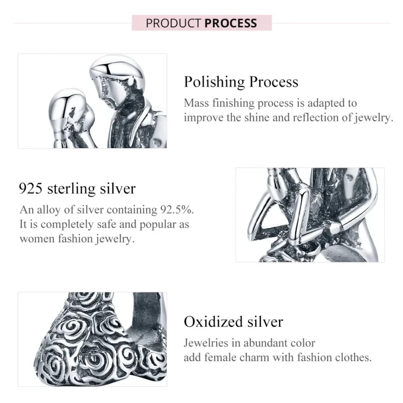 (imagine pentru) Pandora Style Charm de Nuntă din Argint cu Mireasă și Mire Dansând - SCC1564 - Vizualizare 7